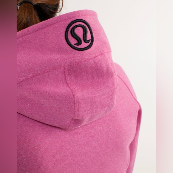 Vintage Lululemon Scuba Hoodie Sparkle Heathered Paris Pink Size 10 Rare 2011 - Picture 5 of 9